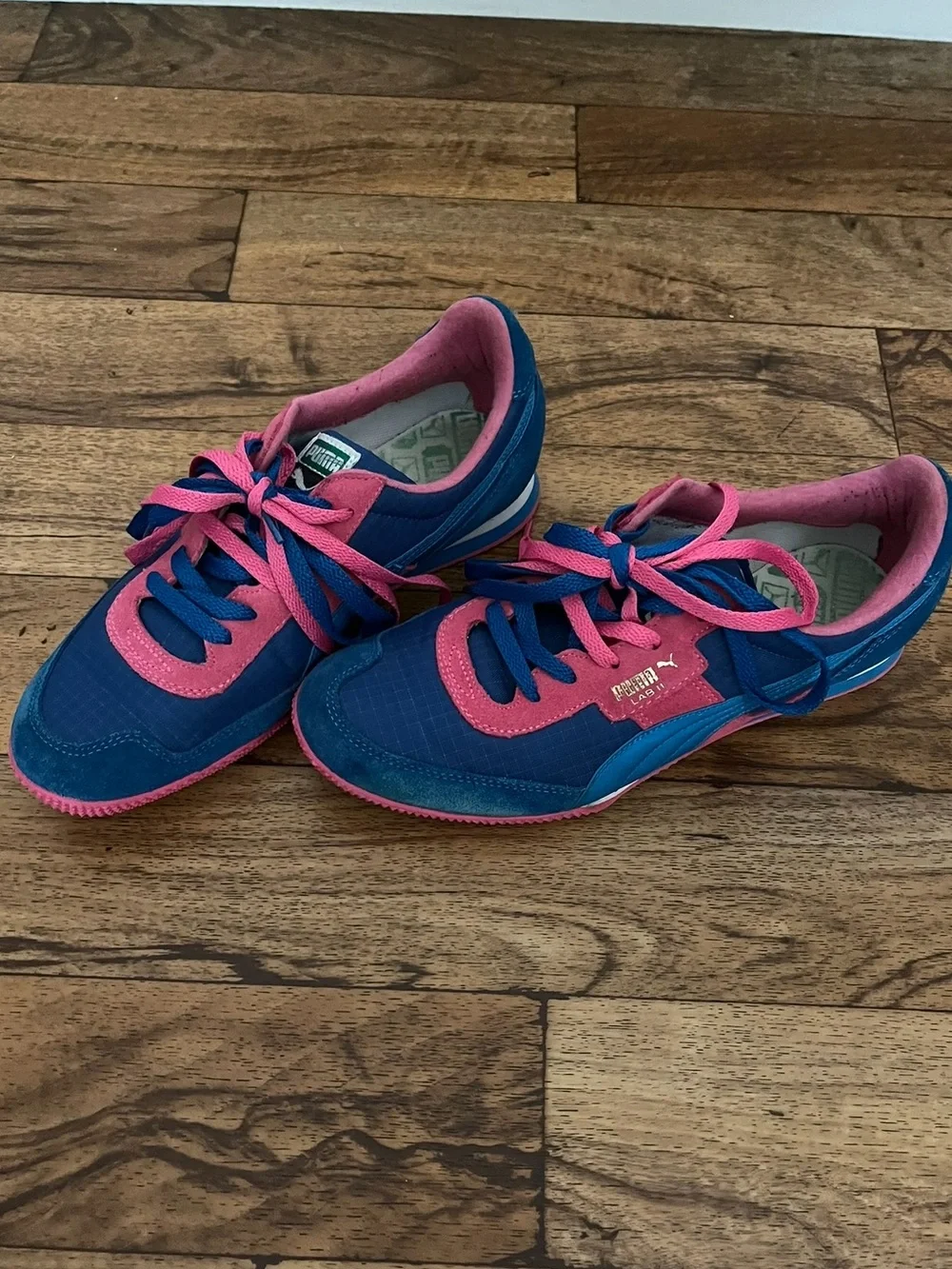 Puma Blue Pink Retro Sneakers Women’s Size 9 Rare Colorway